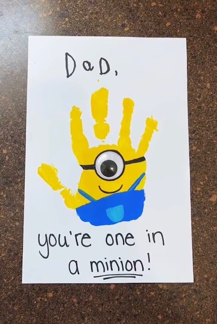 Minion Handprint Father’s Day Card