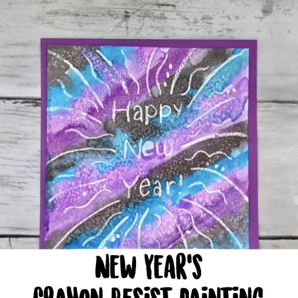 New Year’s Crayon Resist Painting