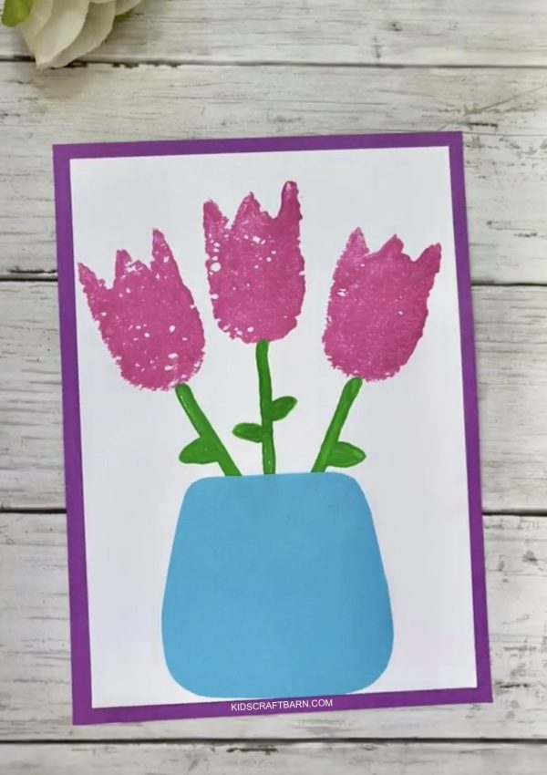 Sponge Printed Tulips