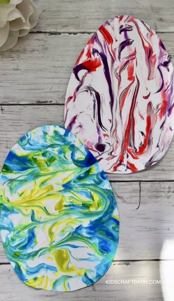 shaving cream printed easter eggs